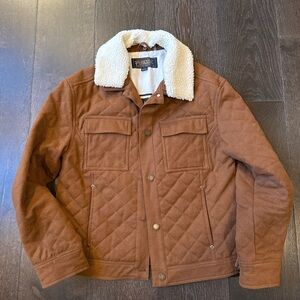 Pendleton Brown Quilted Jacket with Removable Sherpa Collar